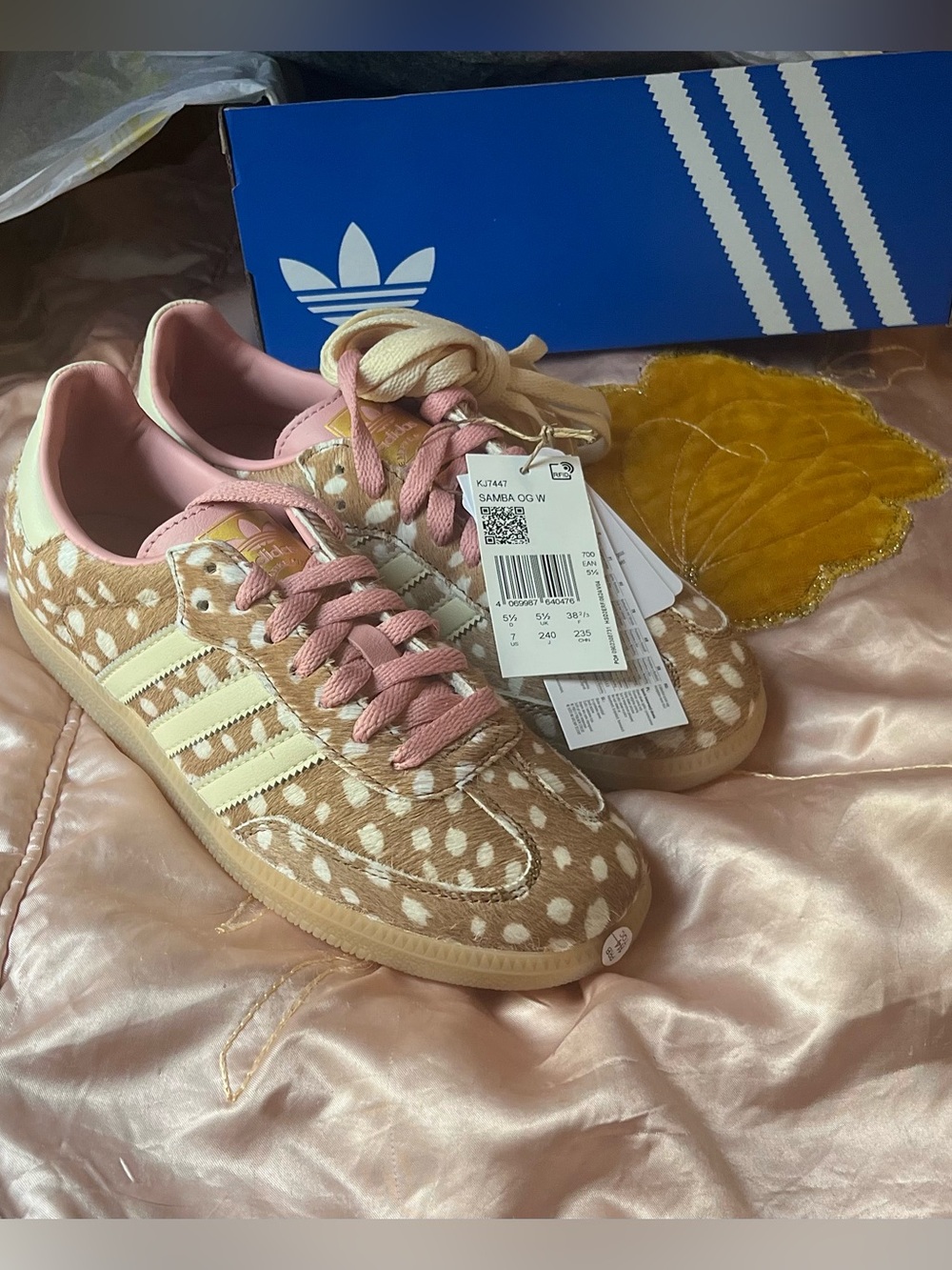 Brand new in box (Women's Size 7 US) Adidas Samba OG Bambi fawn print Trainers